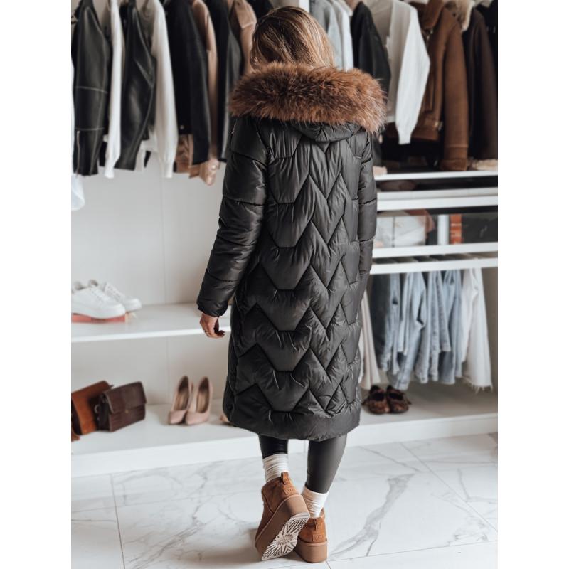 Dámska prešívaná dlhá bunda WINTERACT, čierna