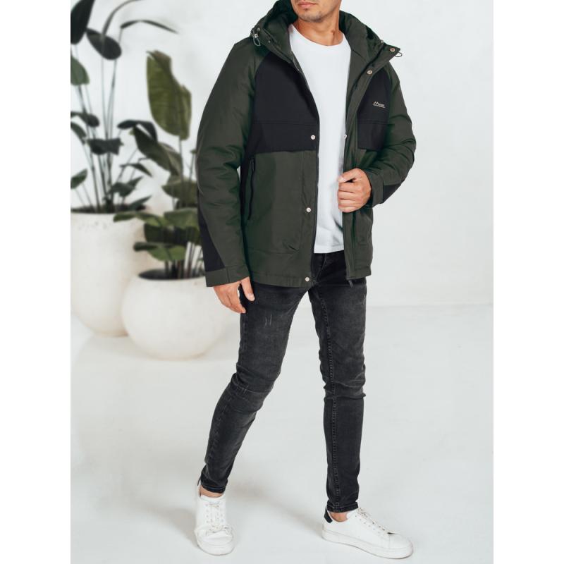 Férfi téli kabát kapucnival, fekete