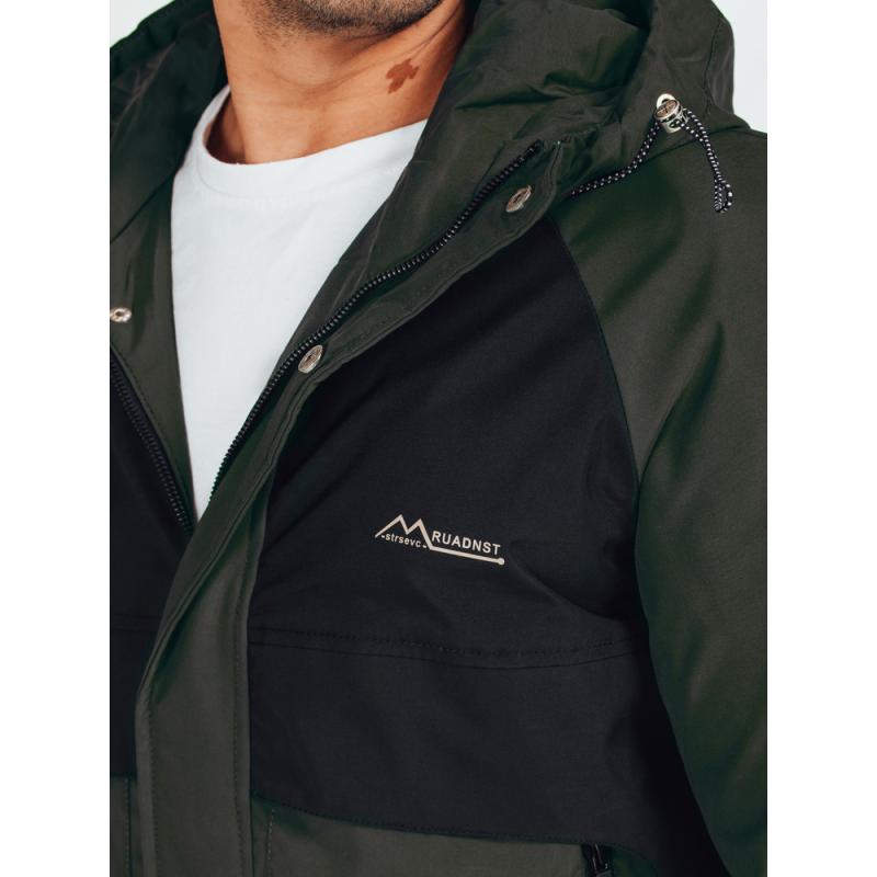 Férfi téli kabát kapucnival, fekete