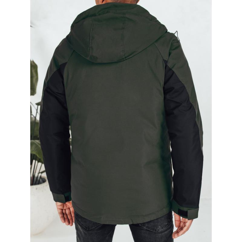 Férfi téli kabát kapucnival, fekete