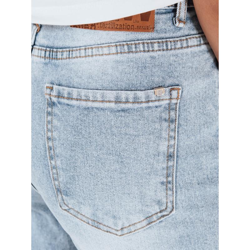 Női farmer széles szárral és lyukakkal, kék