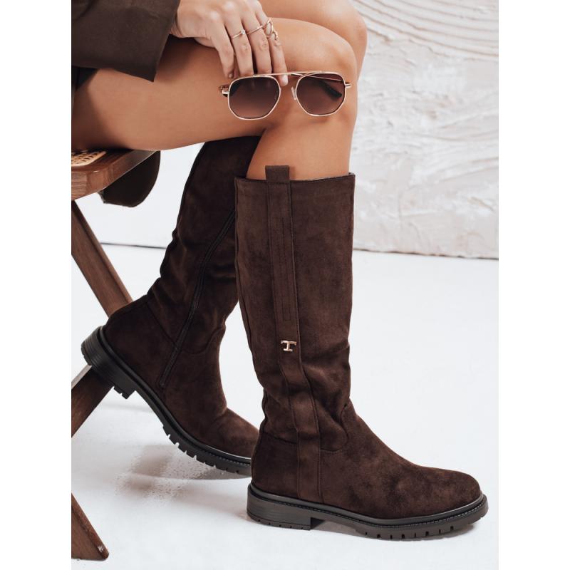 Dámske semišové topánky, hnedé