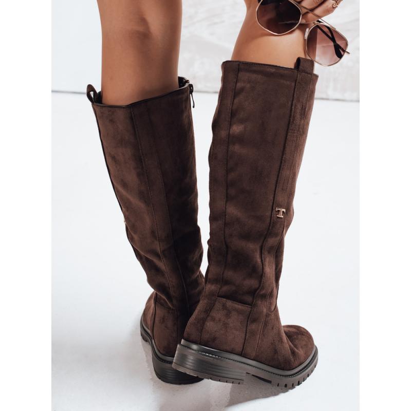 Dámske semišové topánky, hnedé