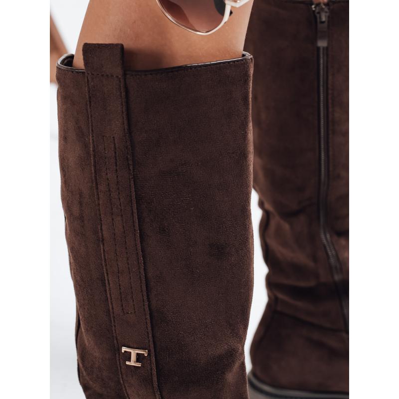 Dámske semišové topánky, hnedé