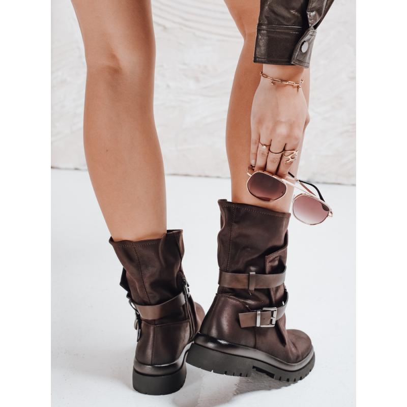 Női bokacsizma, barna