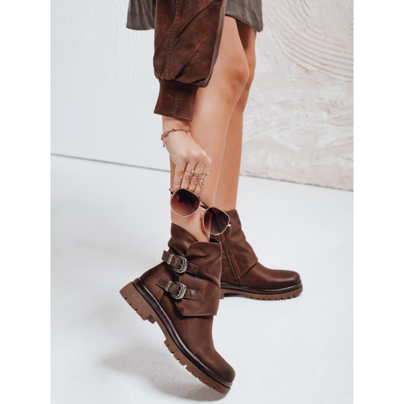 Női bokacsizma, barna