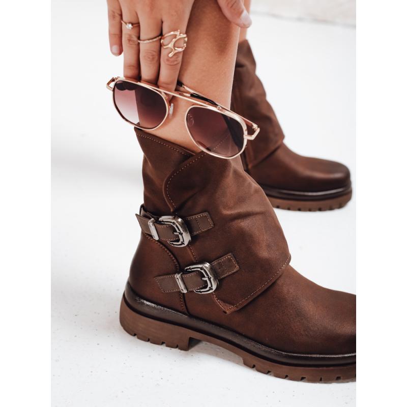 Női bokacsizma, barna