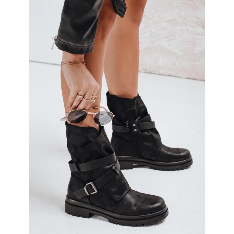 Női bokacsizma, fekete