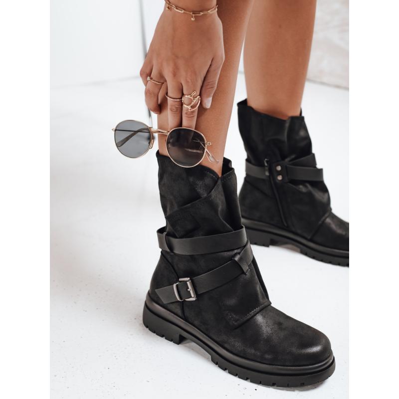 Női bokacsizma, fekete