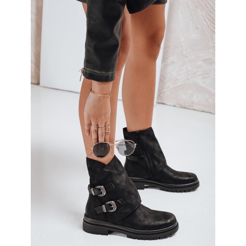 Női bokacsizma, fekete