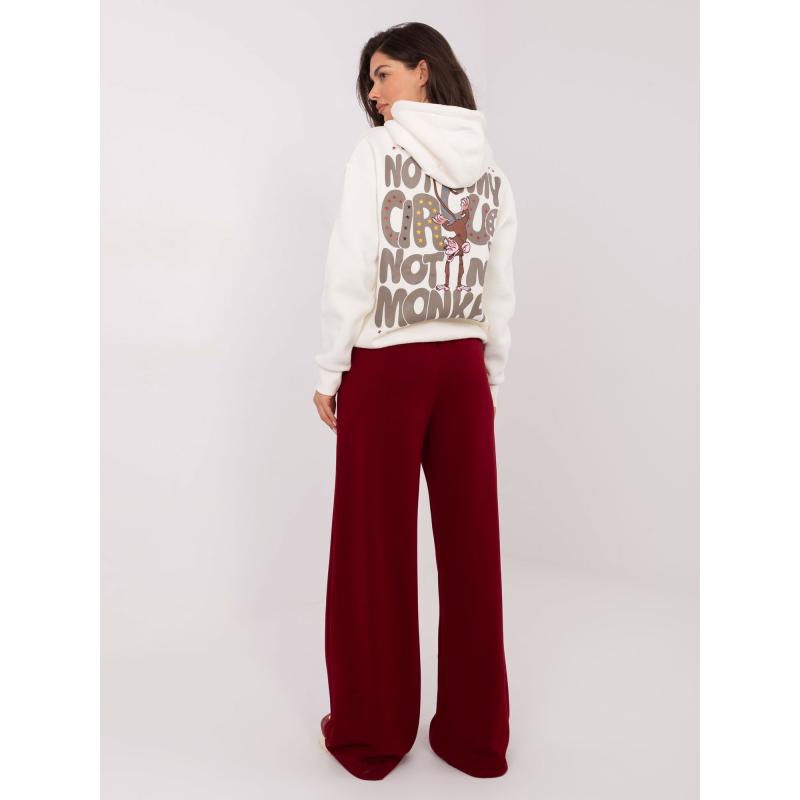 Burgundské basic nohavice so širokými nohavicami
