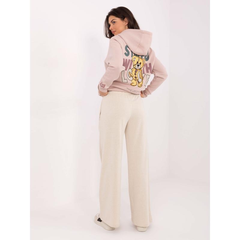 Svetlo béžové basic nohavice so širokými nohavicami