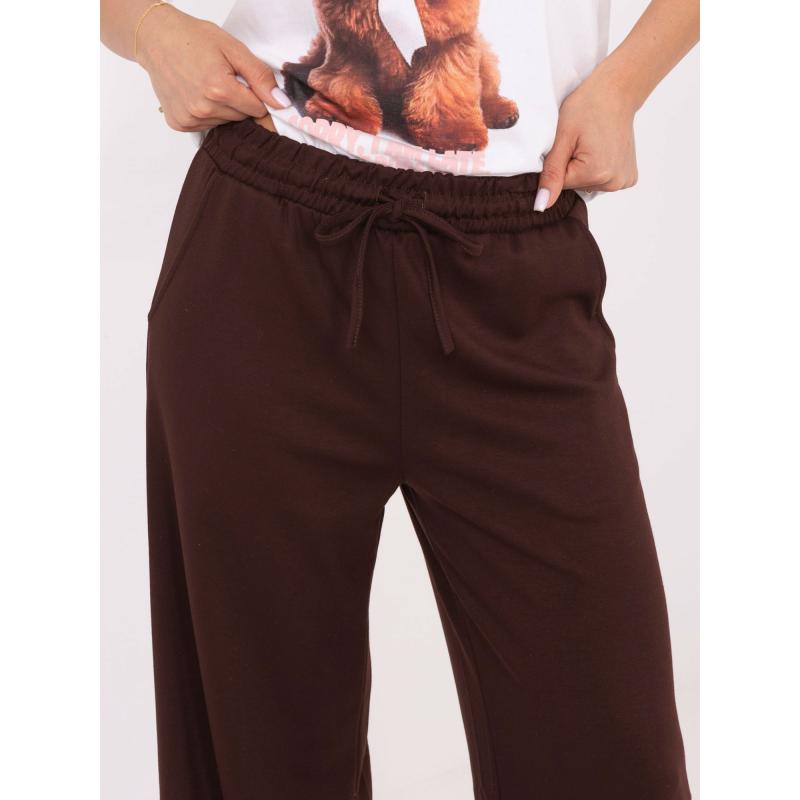 Čokoládové basic dámske nohavice s viskózou