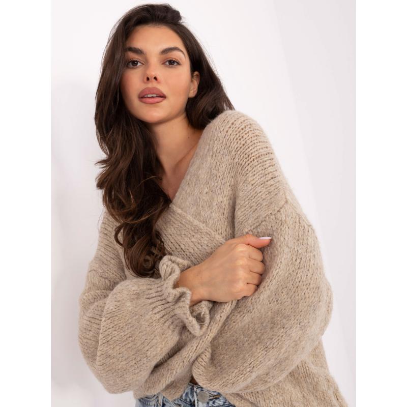 Bézs kardigán egyszínű RUE PARIS