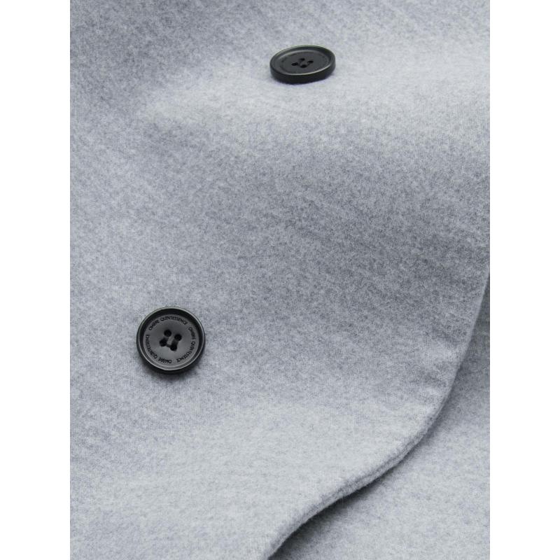 Férfi kabát magas gallérral és aszimmetrikus gombolással – szürke melírozott V1 OM-COWC-0141