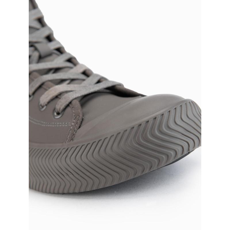 Férfi magas cipő cipzárral a könnyű felvételhez – sötétbézs V3 OM-FOTH-0184