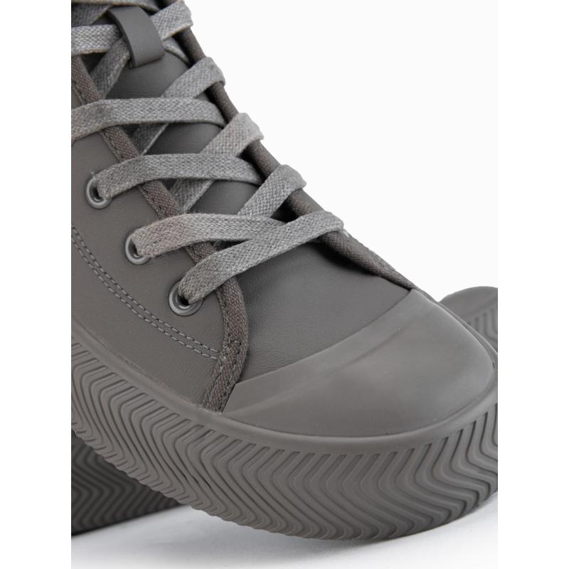 Férfi magas cipő cipzárral a könnyű felvételhez – sötétbézs V3 OM-FOTH-0184