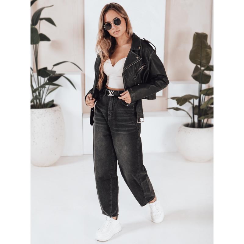 Dámské džíny s balónovým střihem, černé