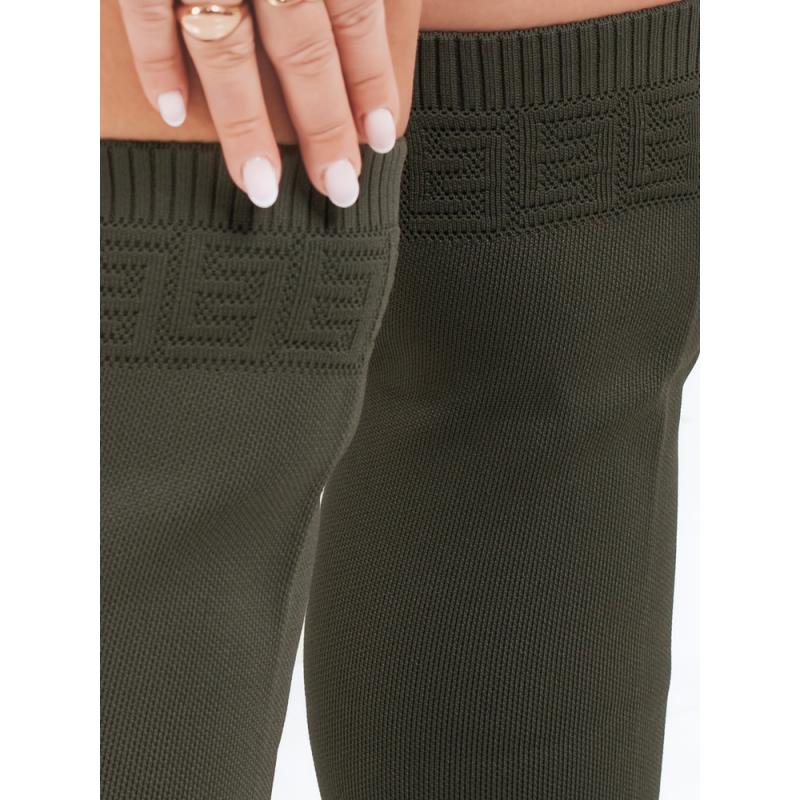 Dámske nadkolenné topánky, zelené