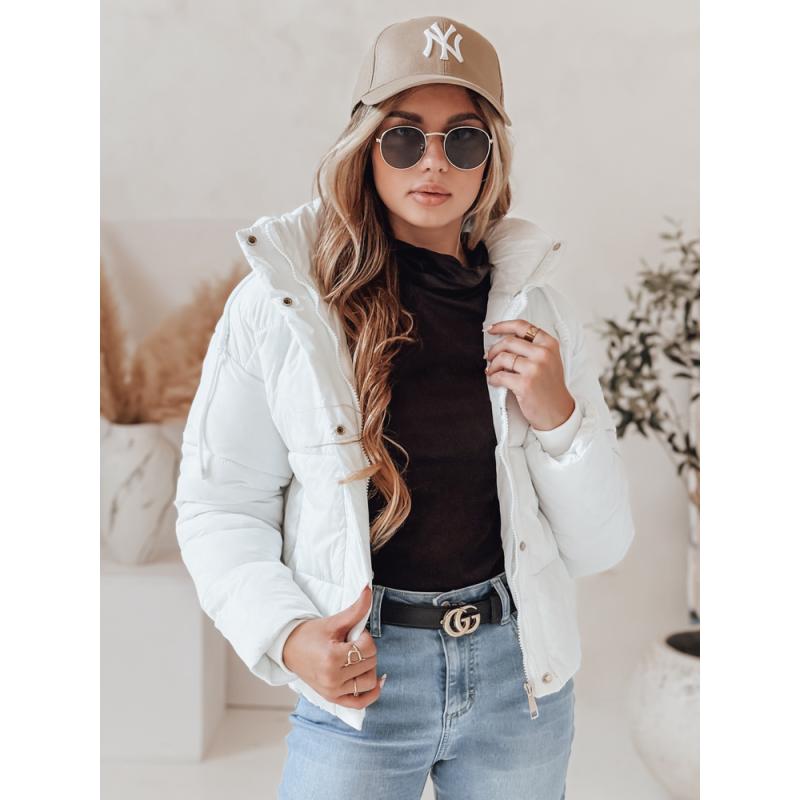 Dámska prešívaná zimná bunda SNOWLIKE s kapucňou, biela