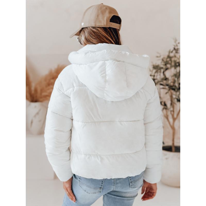 Dámska prešívaná zimná bunda SNOWLIKE s kapucňou, biela