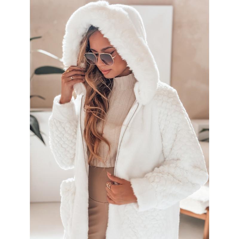Dámska kožušinová bunda MISSFLUFF, biela