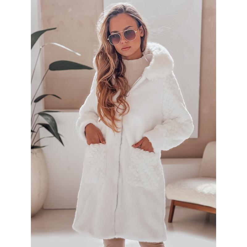 Dámska kožušinová bunda MISSFLUFF, biela