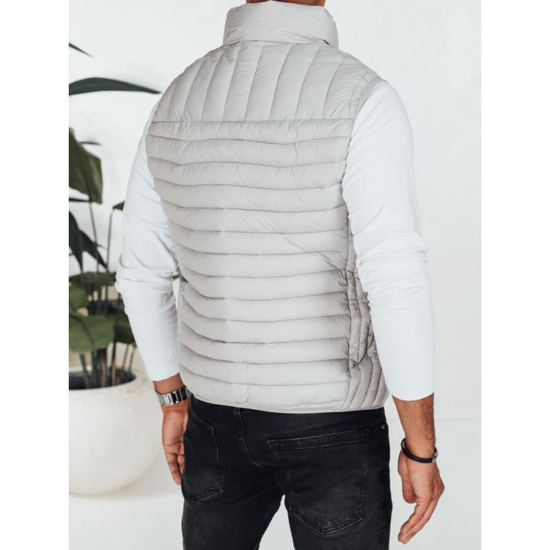 Pánská prošívaná vesta, světle šedá