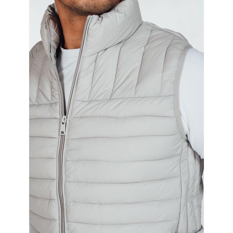 Pánská prošívaná vesta, světle šedá