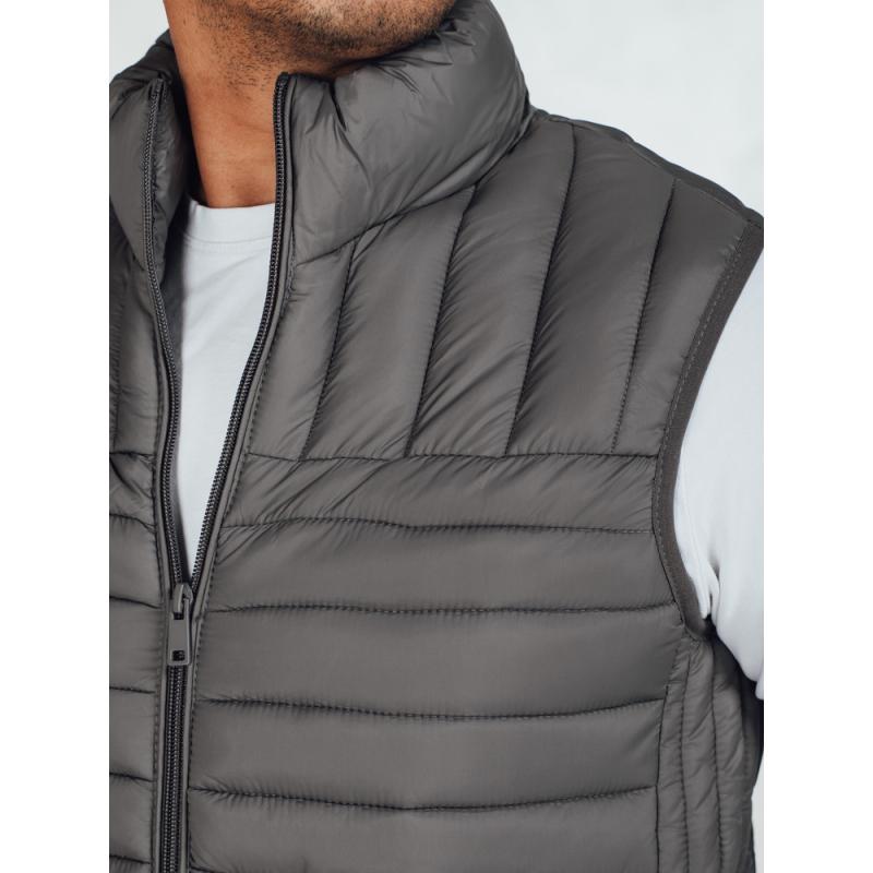Pánská prošívaná vesta, tmavě šedá
