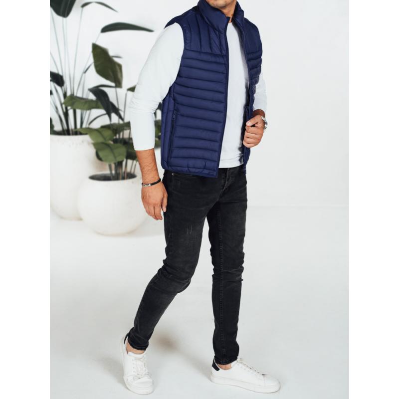 Pánská prošívaná vesta, tmavě modrá