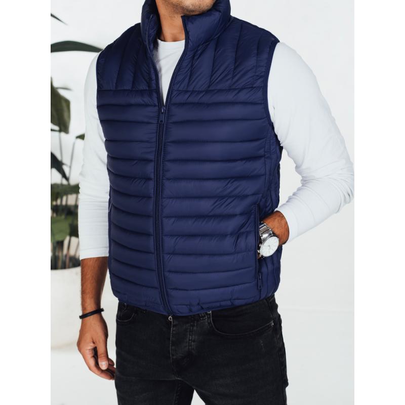Pánská prošívaná vesta, tmavě modrá