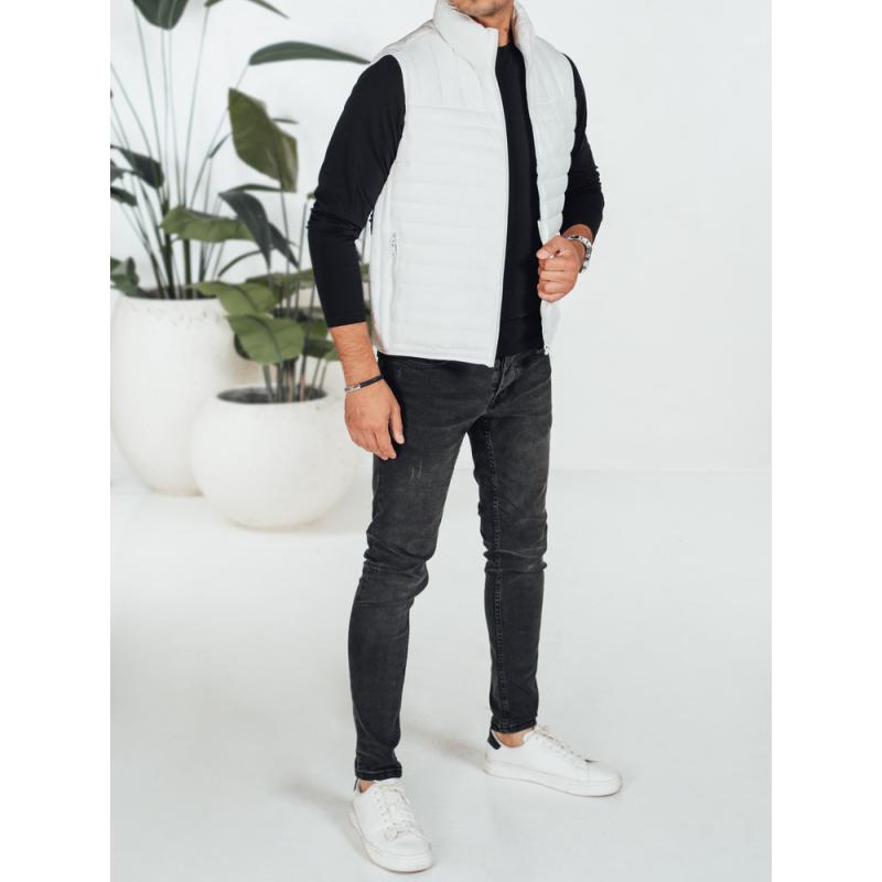 Pánská prošívaná vesta, bílá