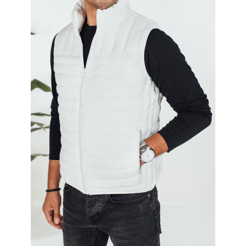 Pánská prošívaná vesta, bílá
