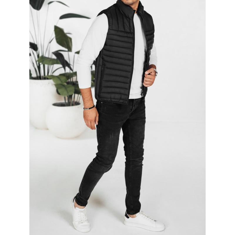 Pánská prošívaná vesta, černá