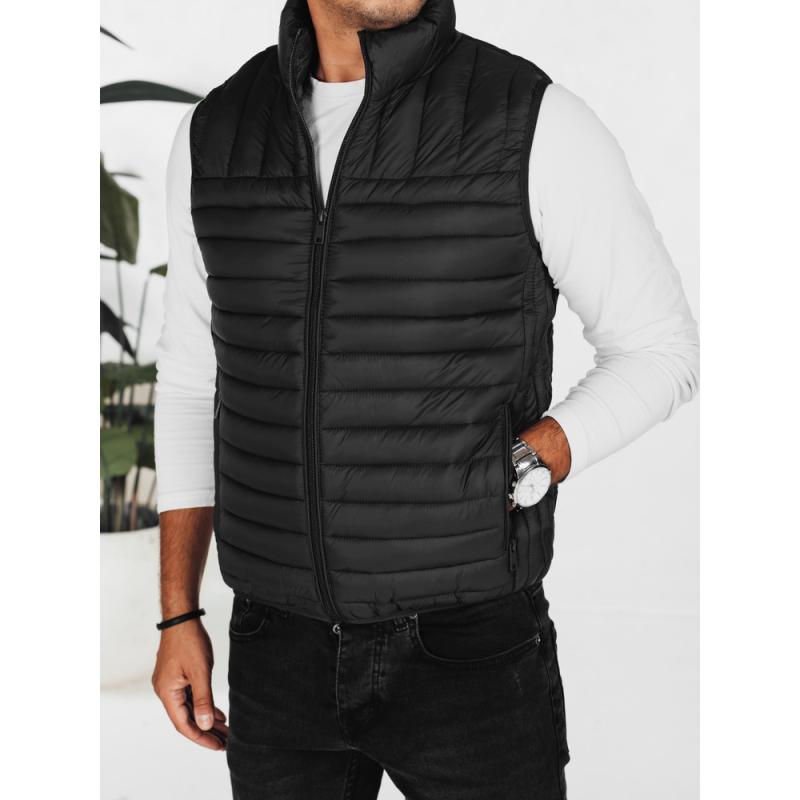 Pánská prošívaná vesta, černá