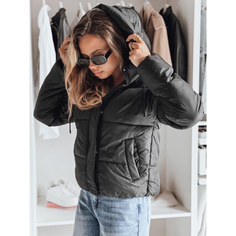 Dámska prešívaná zimná bunda SNOWLIKE s kapucňou, čierna