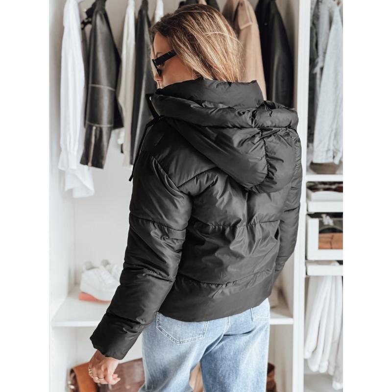 Dámska prešívaná zimná bunda SNOWLIKE s kapucňou, čierna