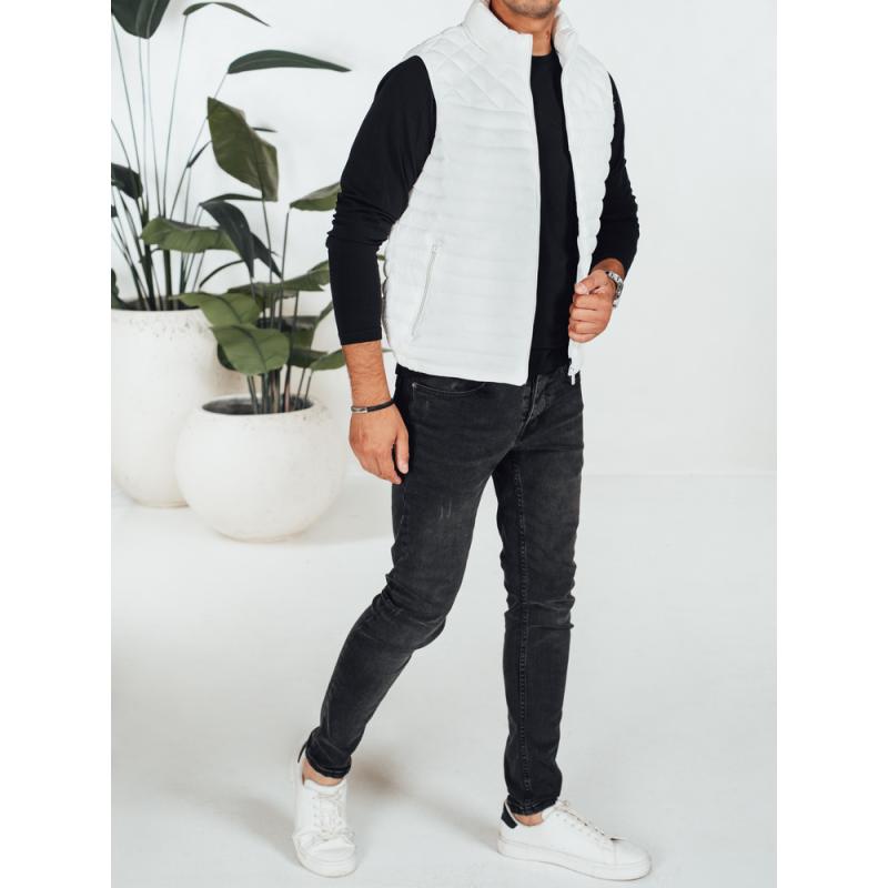 Pánská prošívaná vesta, bílá