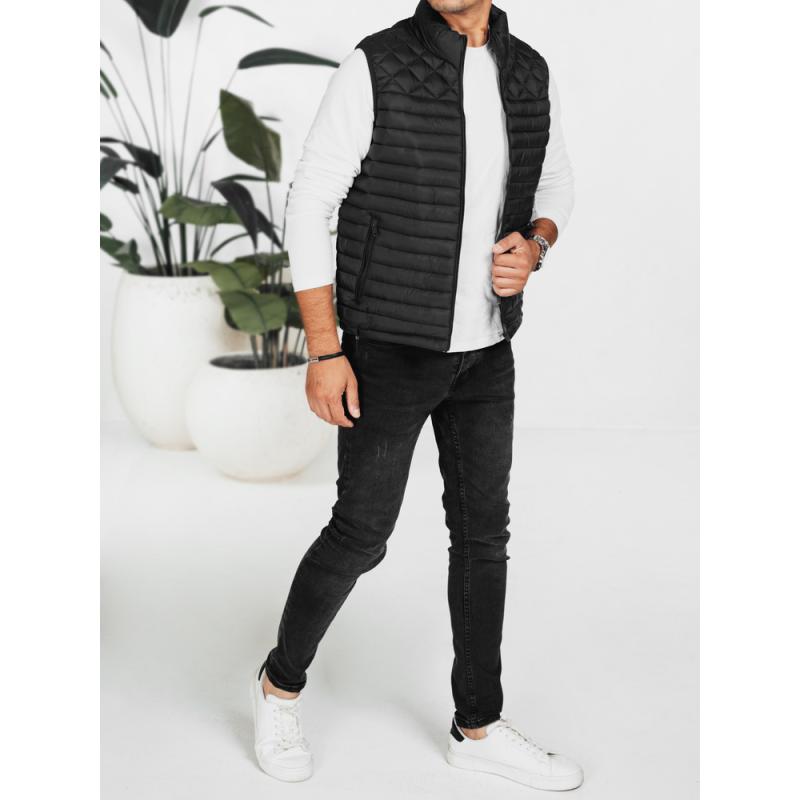 Pánská prošívaná vesta, černá