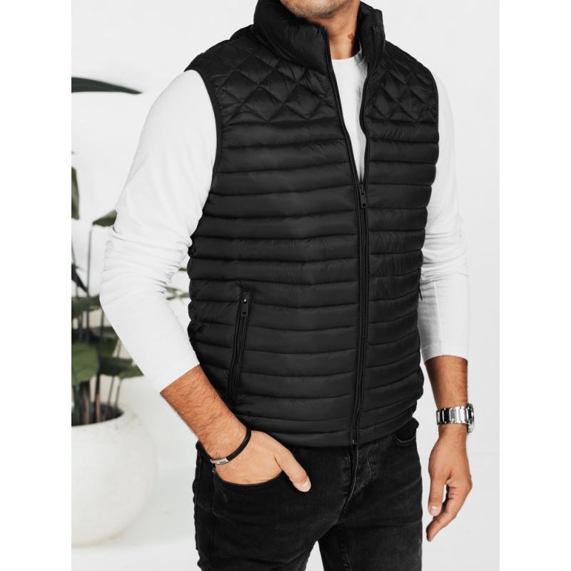 Pánská prošívaná vesta, černá