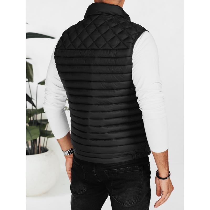 Pánská prošívaná vesta, černá