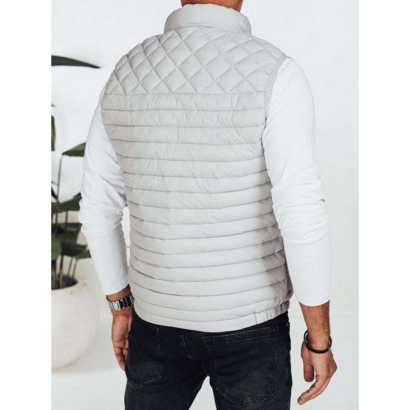 Férfi steppelt mellény, világosszürke