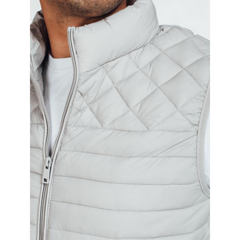 Férfi steppelt mellény, világosszürke