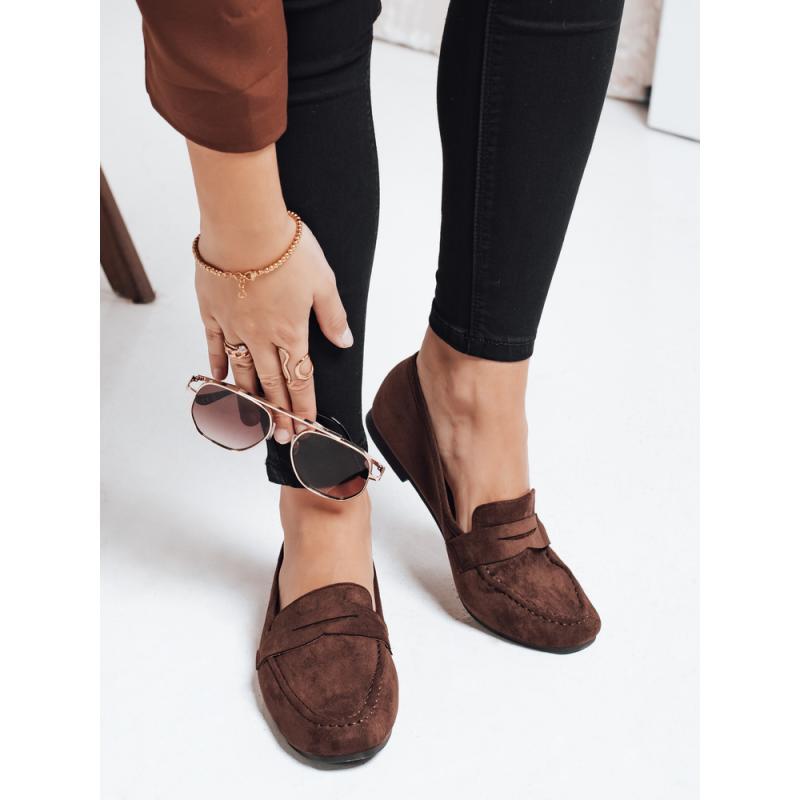 Női barna szarvasbőr mokaszin