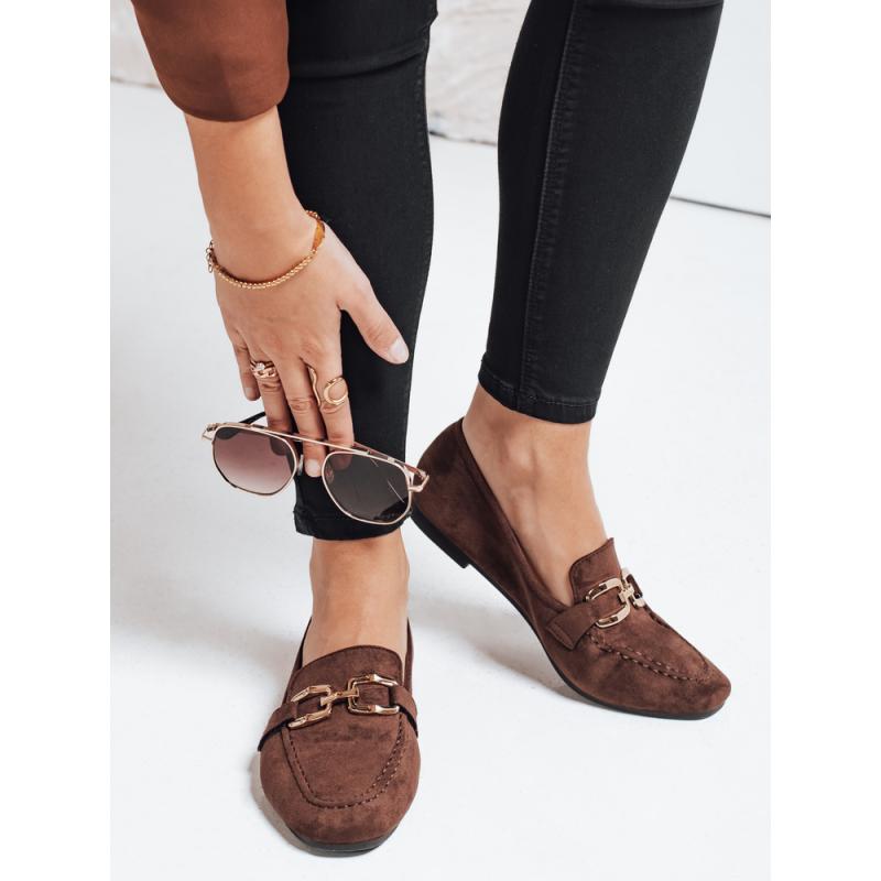 Női barna szarvasbőr mokaszin