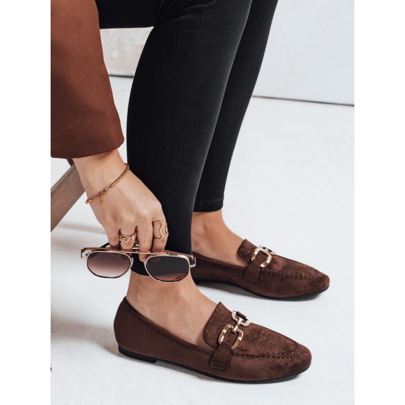 Női barna szarvasbőr mokaszin