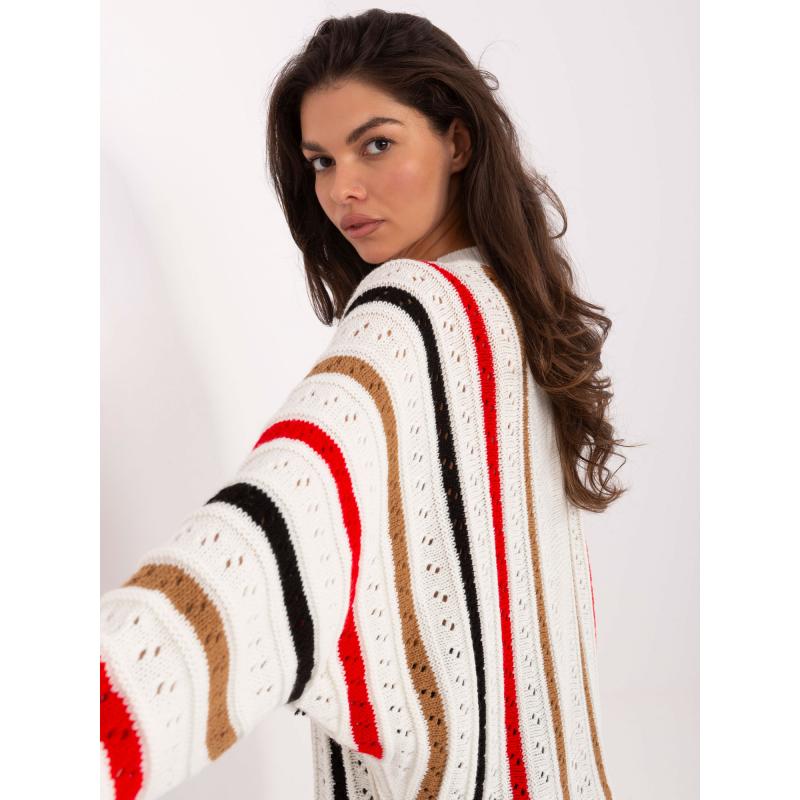 Ecru oversized pulóver átlátszó mintával