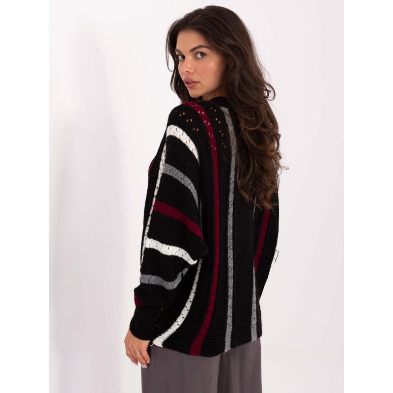 Fekete átlátszó pulóver