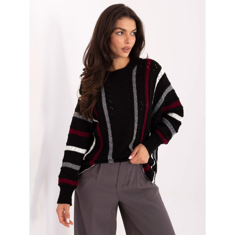 Fekete átlátszó pulóver